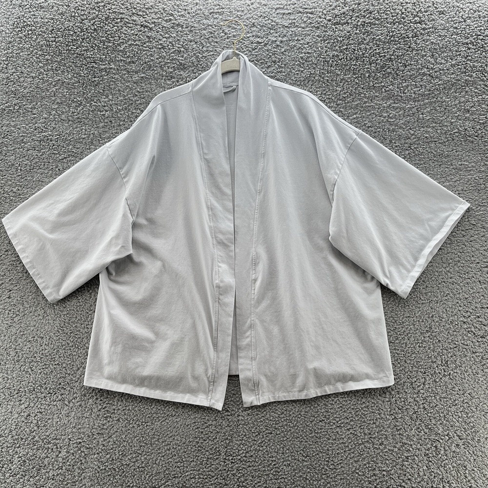 Storq Maternity Top Womens Medium Light Gray Lounge Kimono Cover Up Cardigan